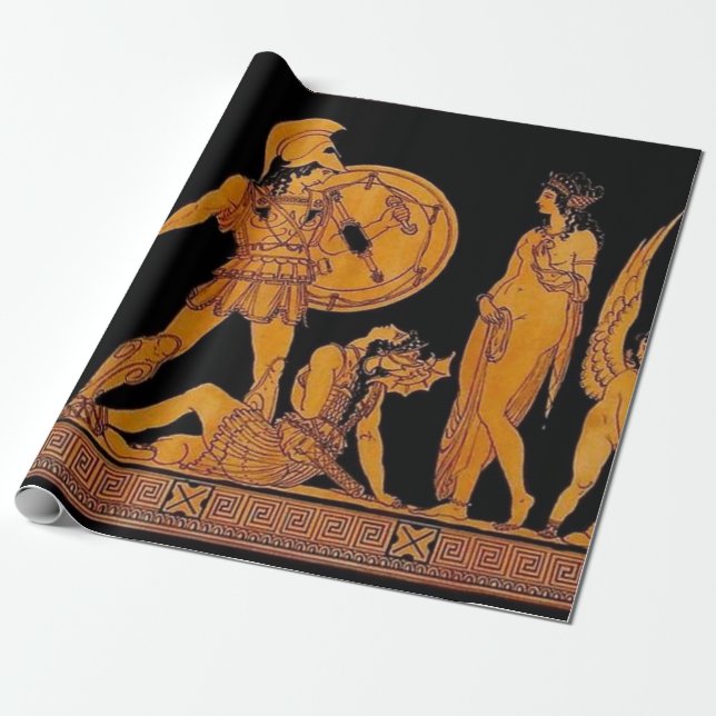 Ancient God And Goddess Frieze - Greece Wrapping Paper (Unrolled)