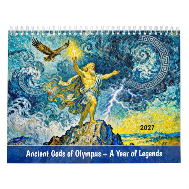 Ancient Gods of Olympus - A Year of Legends Calendar (Cover)