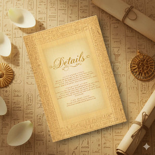 Ancient Gold Hieroglyphic Motifs Egyptian Wedding Enclosure Card