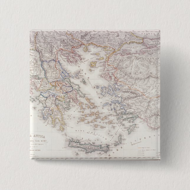 Ancient Greece 2 Inch Square Button (Front)