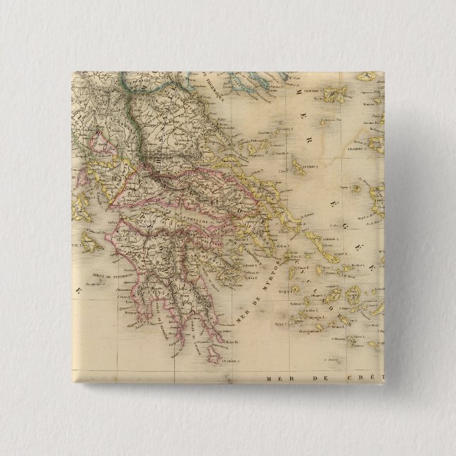 Ancient Greece 3 2 Inch Square Button (Front)