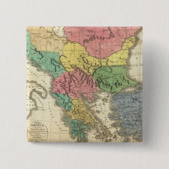 Ancient Greece 4 2 Inch Square Button (Front)