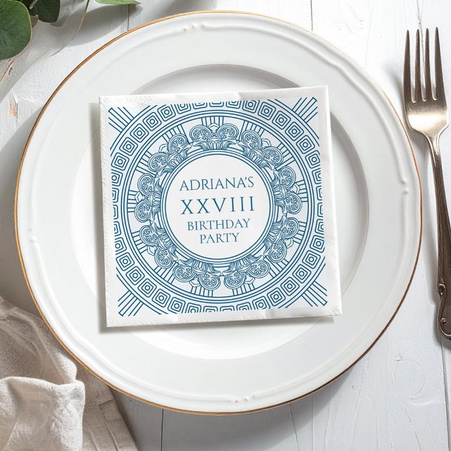 Ancient Greece Birthday Party in blue Napkin (Creator Uploaded)