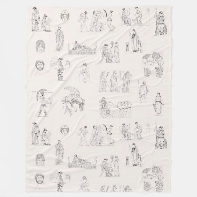 Ancient Greece Classical Greek History Pattern Fleece Blanket (Front)