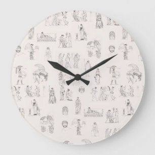 Ancient Greece Classical Greek History Pattern Large Clock