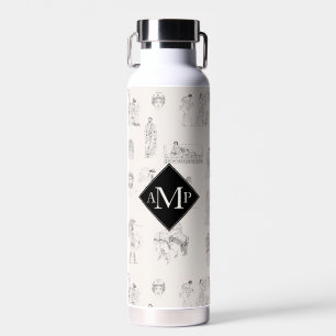 Ancient Greece Greek History Pattern Monogram Water Bottle