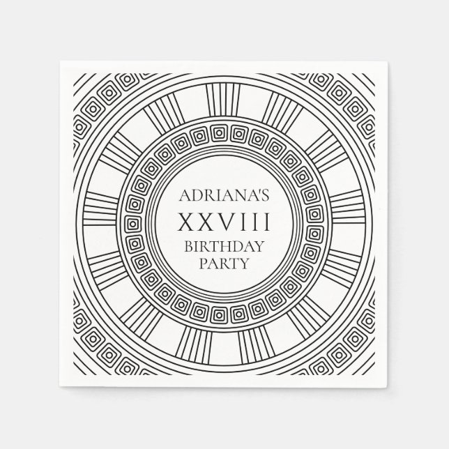 Ancient Greece or Rome themed Birthday Party Napkin (Front)
