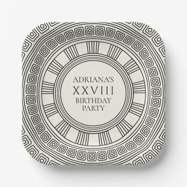 Ancient Greece or Rome themed Birthday Party  Paper Plate (Front)