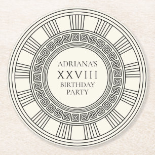 Ancient Greece or Rome themed Birthday Party Round Paper Coaster