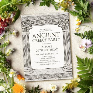 Ancient Greece Party Invitation with stone columns