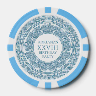 Ancient Greece themed party  with blue pattern Poker Chips