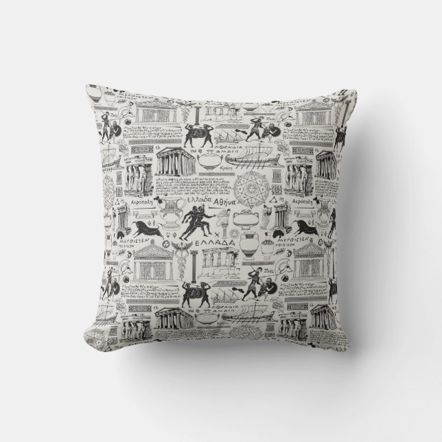 Ancient Greece Throw Pillow (Front)
