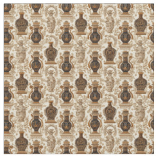 Ancient Greece Toile de Jouy Classic Vases Pattern Fabric