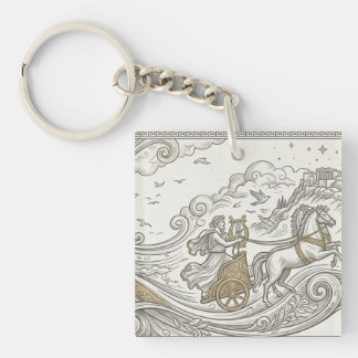 Ancient Greek Arpist Digital AI Art Keychain