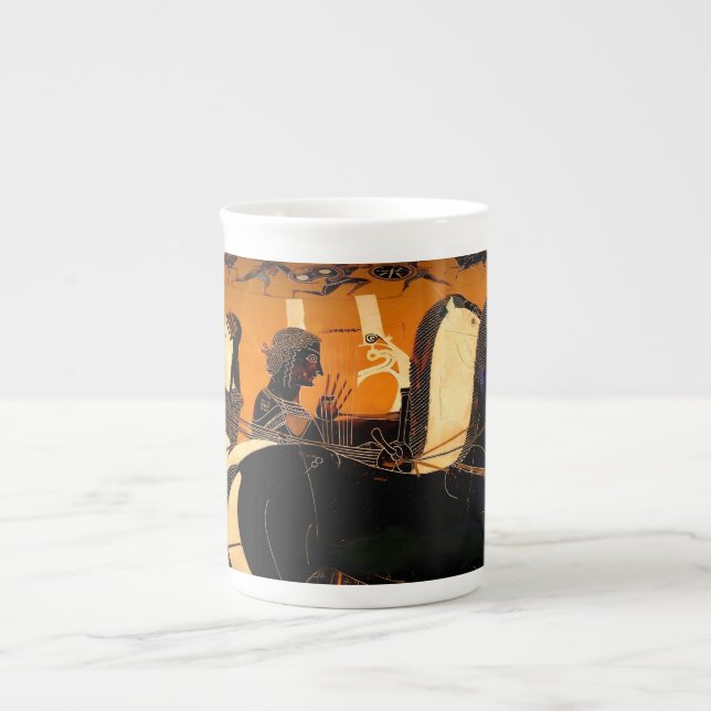 Ancient Greek Black-Figure Art Bone China Mug (Front)