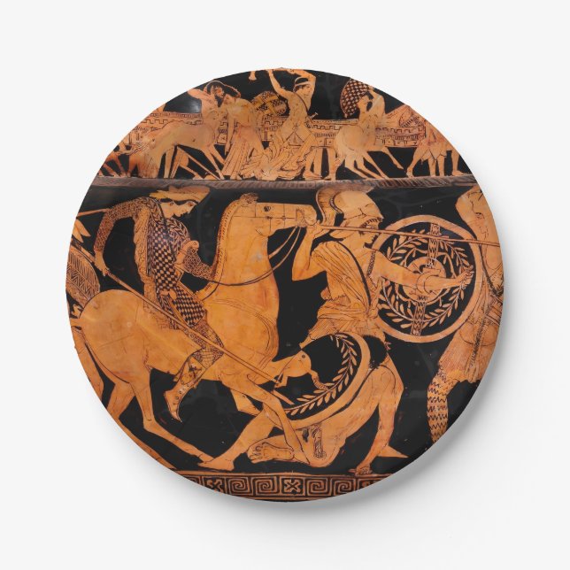 Ancient Greek Classical Antiquity Red-Figure Art  Paper Plate (Front)