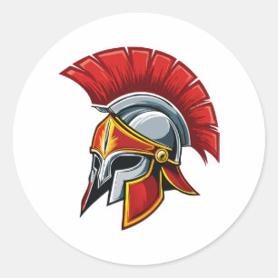 Ancient Greek Corinthian helmet Classic Round Sticker