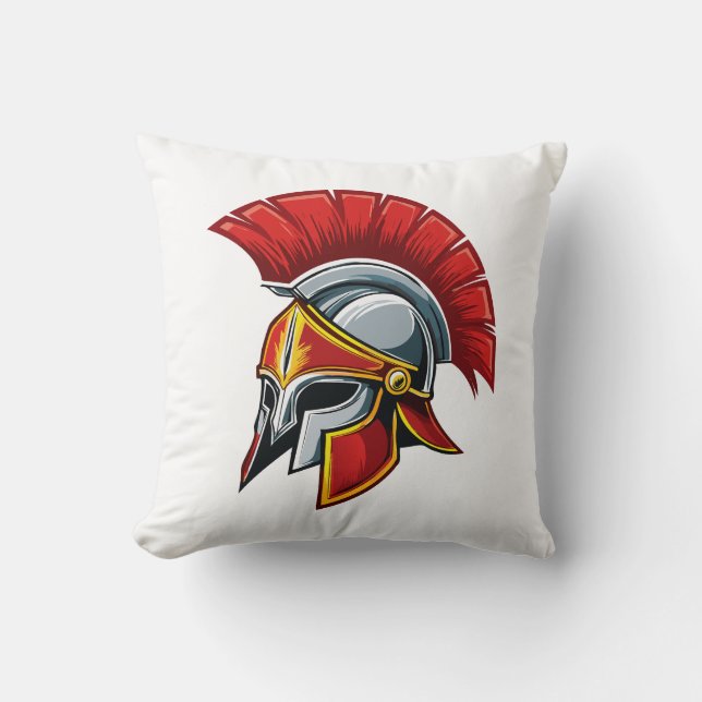 Ancient Greek Corinthian helmet Throw Pillow (Front)