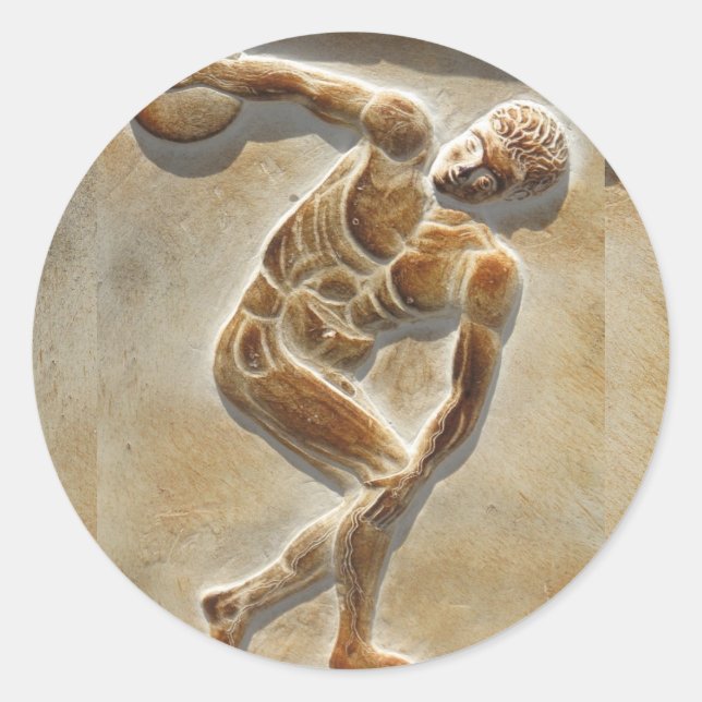 Ancient Greek Discus Thrower -  Discobolus Classic Round Sticker (Front)