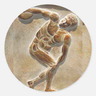 Ancient Greek Discus Thrower - Discobolus Classic Round Sticker