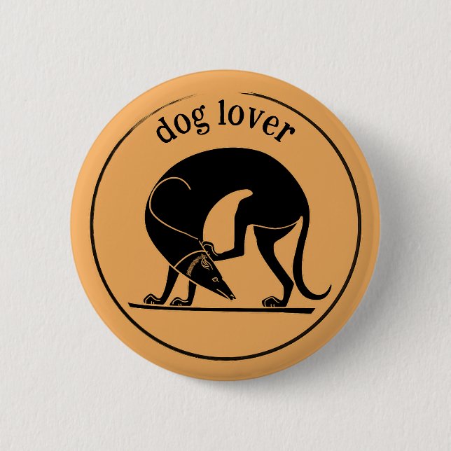 Ancient Greek Dog (Euergides Painter) 2 Inch Round Button (Front)