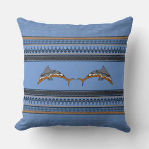 Ancient Greek Dolphin Throw Pillow