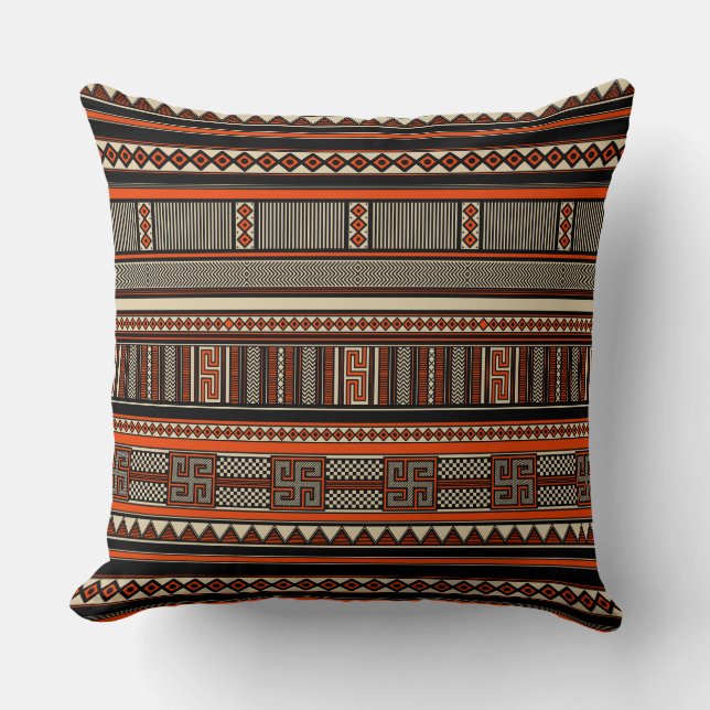 Ancient Greek Geometrical Pattern Throw Pillow (Front)
