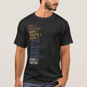 Ancient Greek God and Goddess Greek Mythology Myth T-Shirt