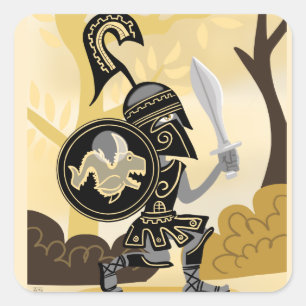 Ancient Greek Hoplite Square Sticker
