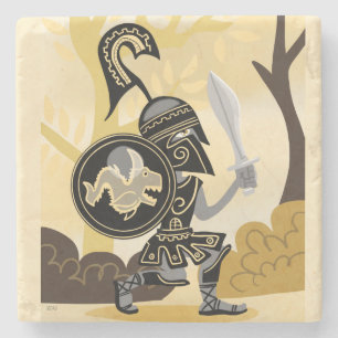 Ancient Greek Hoplite Stone Coaster