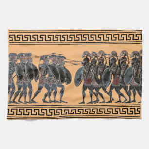 Ancient Greek hoplites in battle Kitchen Towel