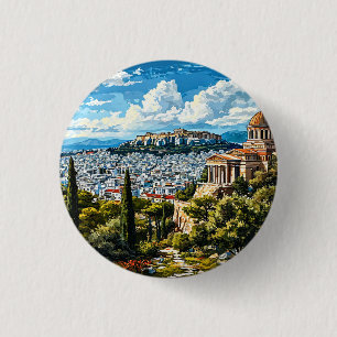 Ancient Greek Monument in Historic Athens 1 Inch Round Button