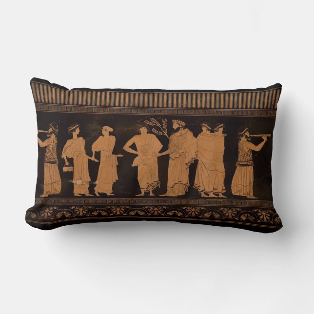 Ancient Greek Mural Lumbar Pillow (Front)