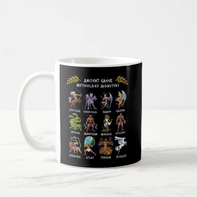 Ancient Greek Mythology Monsters Coffee Mug (Left)
