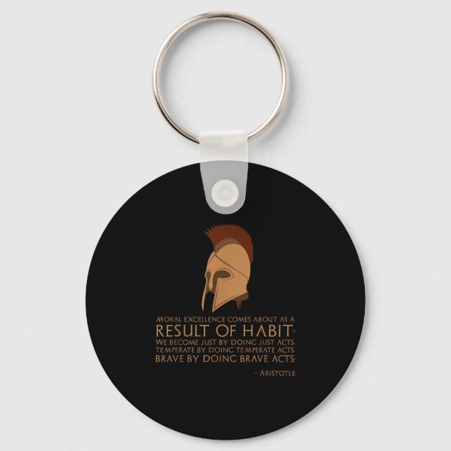 Ancient Greek Philosophy - Result Of Habit - Arist Keychain (Front)
