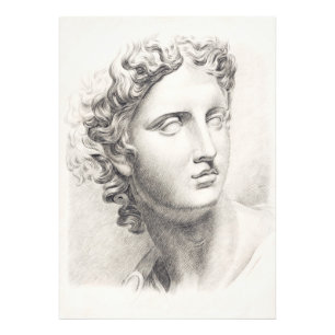 Ancient Greek Sculpture Black and White Portrait Photo Print
