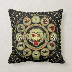 Ancient Greek shield designs combination Throw Pillow