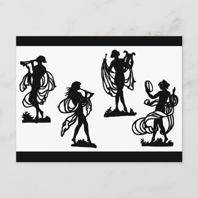 ancient Greek silhouettes of the Muses Postcard (Front)