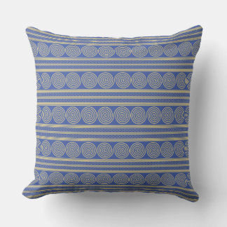 Ancient Greek Spiral Pattern Throw Pillow II