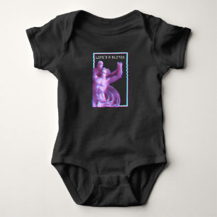 Ancient Greek Statue Aesthetic Vaporwave Glitch Baby Bodysuit