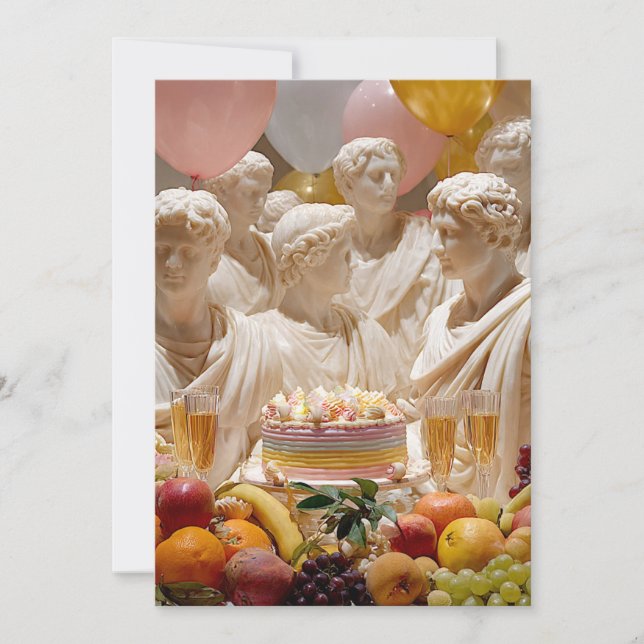 Ancient Greek Statue “Another Year Older” Invitation (Front)