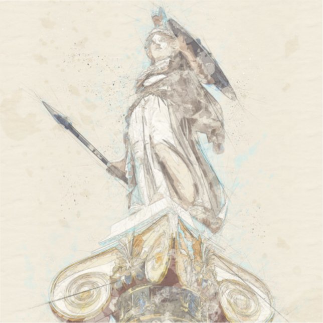 Ancient Greek Statue of Athena Sticker | Classical (Front)