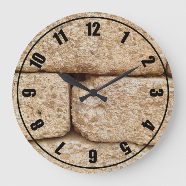 Ancient Greek Stones Large Clock (Front)