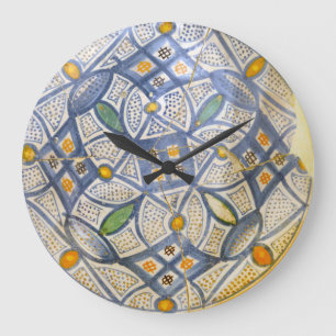 ancient greek symbol ceramic ethnic motif clay myt large clock