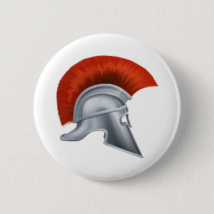 Ancient Greek Warrior Helmet 2 Inch Round Button