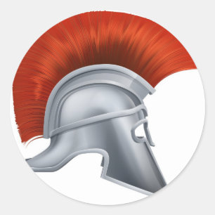Ancient Greek Warrior Helmet Classic Round Sticker
