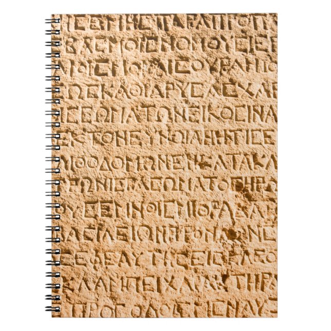 ancient Greek writing chiseled on stone Notebook (Front)