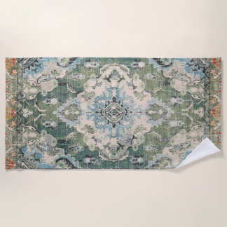 Ancient green carpet beach towel