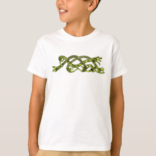 Ancient Green Entwined Viking Snakes Tshirt