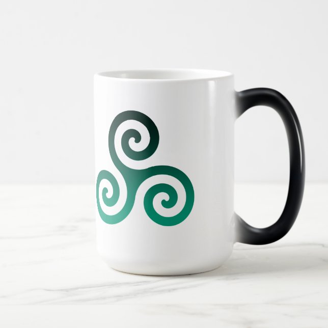 Ancient Green Triskele White Magic Mug (Right)